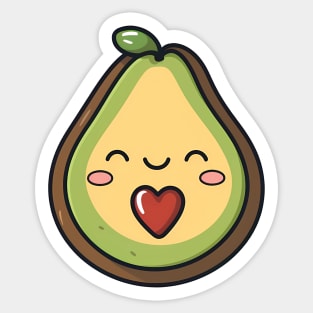 Adorable Avocado: A Kawaii Delight Sticker